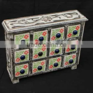 Wooden Drawer Chest,Ceramic Wooden Drawers,Ceramic Cabinets,Small Cabinets,Colored Ceramic Drawers thumbnail-1