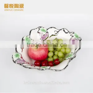 High Quality Deep Ceramic Dish Silver Electroplate thumbnail-1