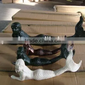 Home Decoration Cast Iron Lying Mermaid Statue thumbnail-1
