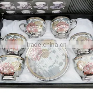 Delegant 12pcs Chinese Porcelain Coffee Cup Set thumbnail-1