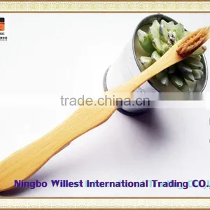 Curvy Shape Bamboo Handle Toothbrush thumbnail-1
