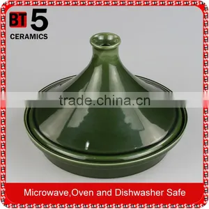 10" Dinnerware Ceramic Tagine Pot in Color Green thumbnail-1