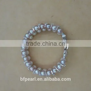 2 Rows 6.5-8mm Round Freshwater Pearl Jewelry Sets thumbnail-3