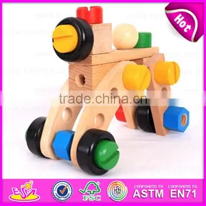 Amusing Educational Wooden Screw Assembly Toy Car for Kids,Multipurpose Wooden Toy Screw Nut Combination for Children W03C017 thumbnail-5