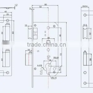 2016 Cheap Price and Good Quality Mortise Lock Body Size 50x72mm thumbnail-2