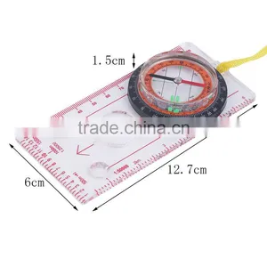 2016 Portable Plastic Baseplate Ruler Compass Map Scale Scouts Outdoor Camping Hiking Travel Compass Navigation Tool thumbnail-2
