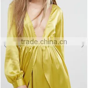 Satin Dress/ Long Maxi Dress Trendy Evening Clothing thumbnail-3
