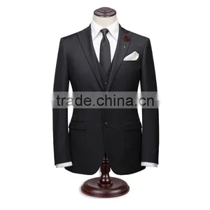 2016 New Arrival Designer Suits for Men 3 Piece Suit Black Wedding Pant Coats thumbnail-1