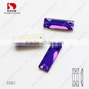 Dongzhou Purple 277 Rectangle Flat Back Sew on k5 Crystal Stones thumbnail-2