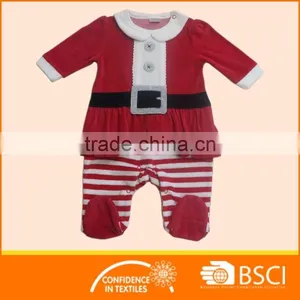 Christmas Red Long Sleeved Cotton Baby Clothes Romper thumbnail-1