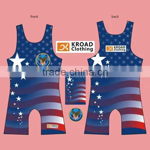2016 Custom Wrestling Singlets With Your Own Design, High Quality Sublimation Printing With Best Ink thumbnail-1