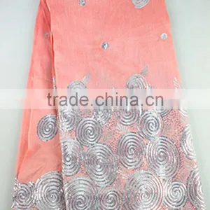 2017 Hot Selling African Raw Silk George Fabric India George Wrappers thumbnail-4
