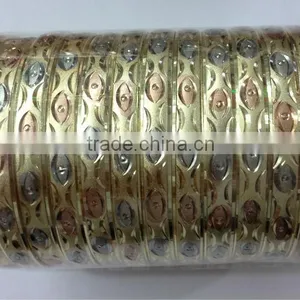 Imitation Jewelry, Gold Plated Bangles, Diamond Cut Bangle, Fashion Jewelry, Tri Color Plated Bangle thumbnail-4