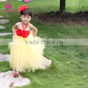 Pure White Tulle Girl Crochet Tutu Dress Beautiful Puffy Baby Dance Dress thumbnail-5