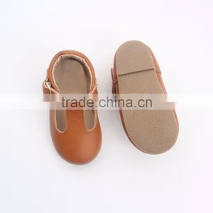 Wholesale Italian Leather Baby Kids Shoes Rubber Sole thumbnail-1