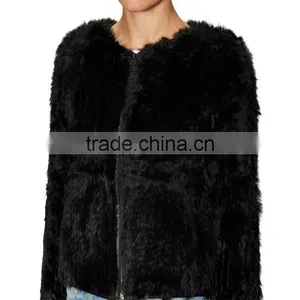 Myfur Women New Winter Fashion Knitted Rabbit Fur Coat Girls thumbnail-5
