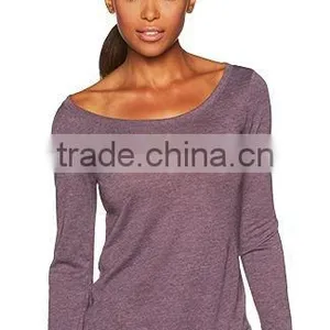 Next Level Apparel Ladies' Tri-Blend Long Sleeve Scoop Tee - Made From Polyester, Cotton and Rayon Jersey. Comes With Your Logo. thumbnail-2