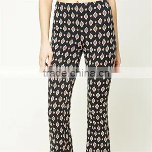 Factory Price Gypsy Print Spandex Ornate Flare Dressy Stretch Pants thumbnail-6