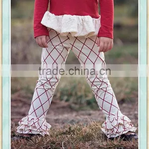 Icing Ruffle Toddler Pants Sew Sassy Icing Leggings Red Lattice Tripple Ruffle Pants Sets thumbnail-1