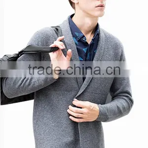 Cool Solid Color Sweater Long Sleeve Knitted Cardigan Men With Best Quality thumbnail-3