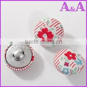 20mm Black Fabric Covered Spring Snap Buttons With Silver Metal Edges thumbnail-2