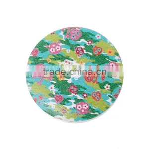 Wood Cabochon Round Multicolor Skull Halloween Pattern 30.0mm, 50 PCs thumbnail-1
