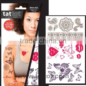 Adult Mono Temporary Girl Tattoo Fashion Design Safe Non-toxic thumbnail-1