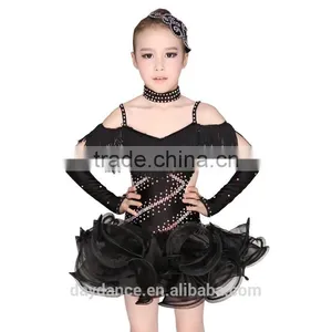 Children Ballroom Dance Wear Fringed Girls Competition Dance Dress thumbnail-2