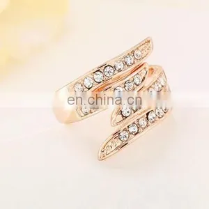New Gold Plated Rings for Women Engagement CZ Diamond Jewelry Vintage Women Wedding Rings Fashion Accessories thumbnail-5