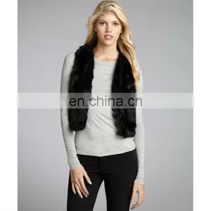 Dyed Black Fox Fur Vest /color Could be Customized thumbnail-3