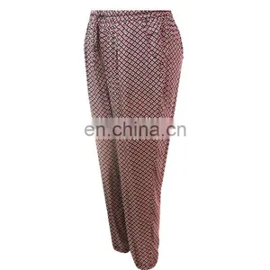 Fat Middle Age Women Viscose Ethnic Print Wearing Leggings thumbnail-3