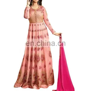 Occasion Party Wear Anarkali Suits Semi Stitched Suits Dress Material 2017 thumbnail-1