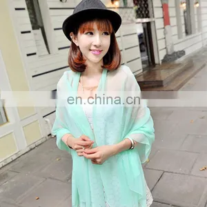 High Quality Fashion Custom-made Dark Pink Chiffon Shawl(PD523BL) thumbnail-4