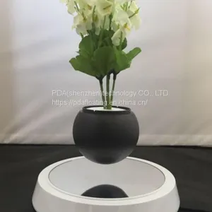 New Round Base Magnetic Floating Levitate Bottom Air Bonsai Flower Pot Planter thumbnail-1