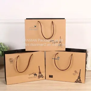 Kraft Paper Food Pack Bag for Shopping thumbnail-1