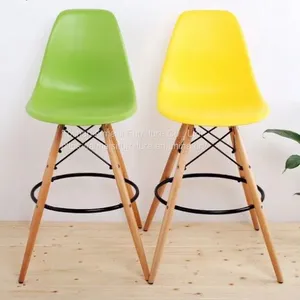 Cheap Living Room Furniture Wooden Legs Use PP Seat Bar Chair thumbnail-2