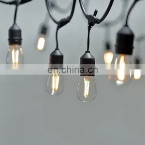 Weatherproof Hanging Edison LED Bulb Light String Solar Powered Wedding Festoon Garden Patio Night Lights thumbnail-1