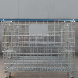 Galvanized Collapsible & Stackable Warehouse Storage Wire Mesh Container thumbnail-4
