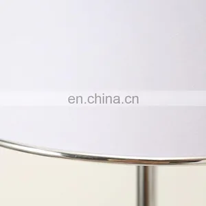 Korean Popular Bedroom Lighting Decoration Handmade White Lampshade Silver Metal LED Desk Lamp thumbnail-5
