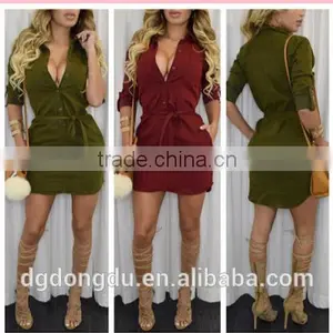 CUSTOMIZED 2016 WOMEN CASUAL DRESS LONG SLEEVE FASHION STYLE DRESS FOR WOMEN thumbnail-1