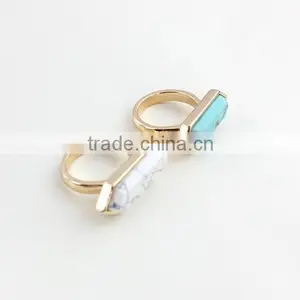 Latest Gold Ring Design Natural Stone Turquoise Ring for for Wholesale thumbnail-5