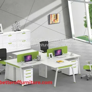 A3060 Steel Frame 4 Person Office Table Furniture 2-2 Face to Face Divider Space thumbnail-4