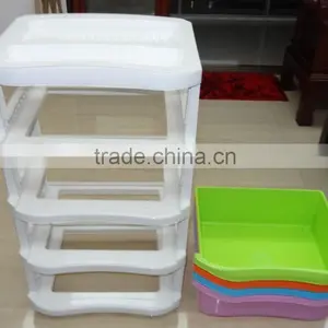 3 Tier Removable Plastic Storage Drawer, Plastic Storage Cabinet thumbnail-2