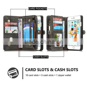 CaseMe Cell Phone Case Card Holder Wallet for Iphone 6 Genuine Leather Case thumbnail-2