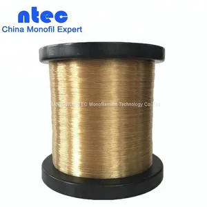 0.20mm Heat Resistance Golden Color 100% PPS Monofilament Yarn for Braided Sleeving thumbnail-1