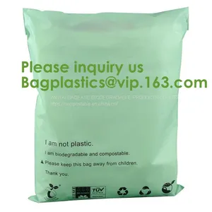 PLA PBAT Compostable Eco Firendly Courier Shipping Envelope Custom Matte Black Corn Mailers Bag Bagplastics Bageas thumbnail-4