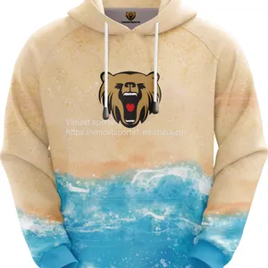 Fashion New Traditional Hoodie With Blue Sea Pattern thumbnail-1