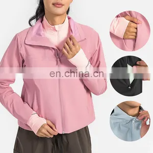 Custom Logo Winter Zipper Yoga Softshell Jacket for Women Waterproof Windbreaker Breathable Sports Jackets Outdoor Hiking Coat thumbnail-1