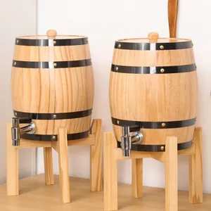 Wooden Wine Barrel Capacity 3 Liters, Customizable Size thumbnail-4