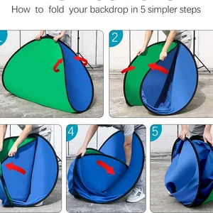 Collapsible Chromakey Green + Blue 2-in-1 Background, Backdrop thumbnail-2